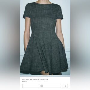 NWT ZARA Full Skirt Mini Dress ZW Collection Sz L